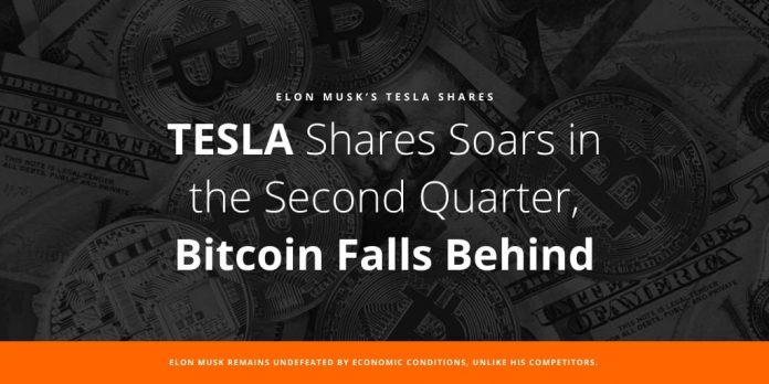 TESLA Shares Soars in the Second Quarter, Bitcoin Falls Behind